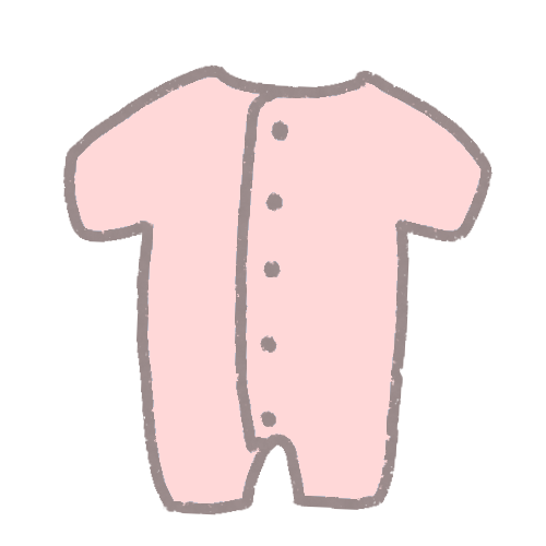 淡いピンクのベビー服　前あき・半袖