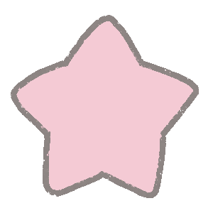 ゆるふわなくすみピンクの星